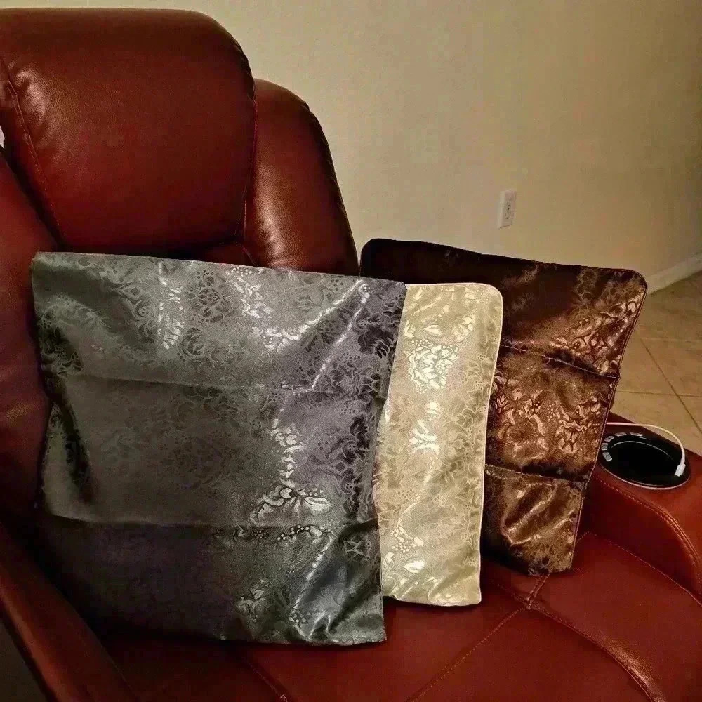 PILLOW COVERS GREY GOLD BROWN BLACK - Picture 9 of 12